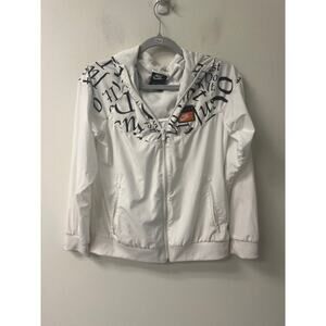 Nike Boys White and Black Windbreaker Size Large